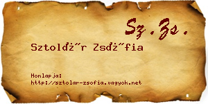Sztolár Zsófia névjegykártya