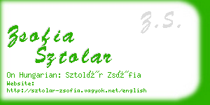 zsofia sztolar business card